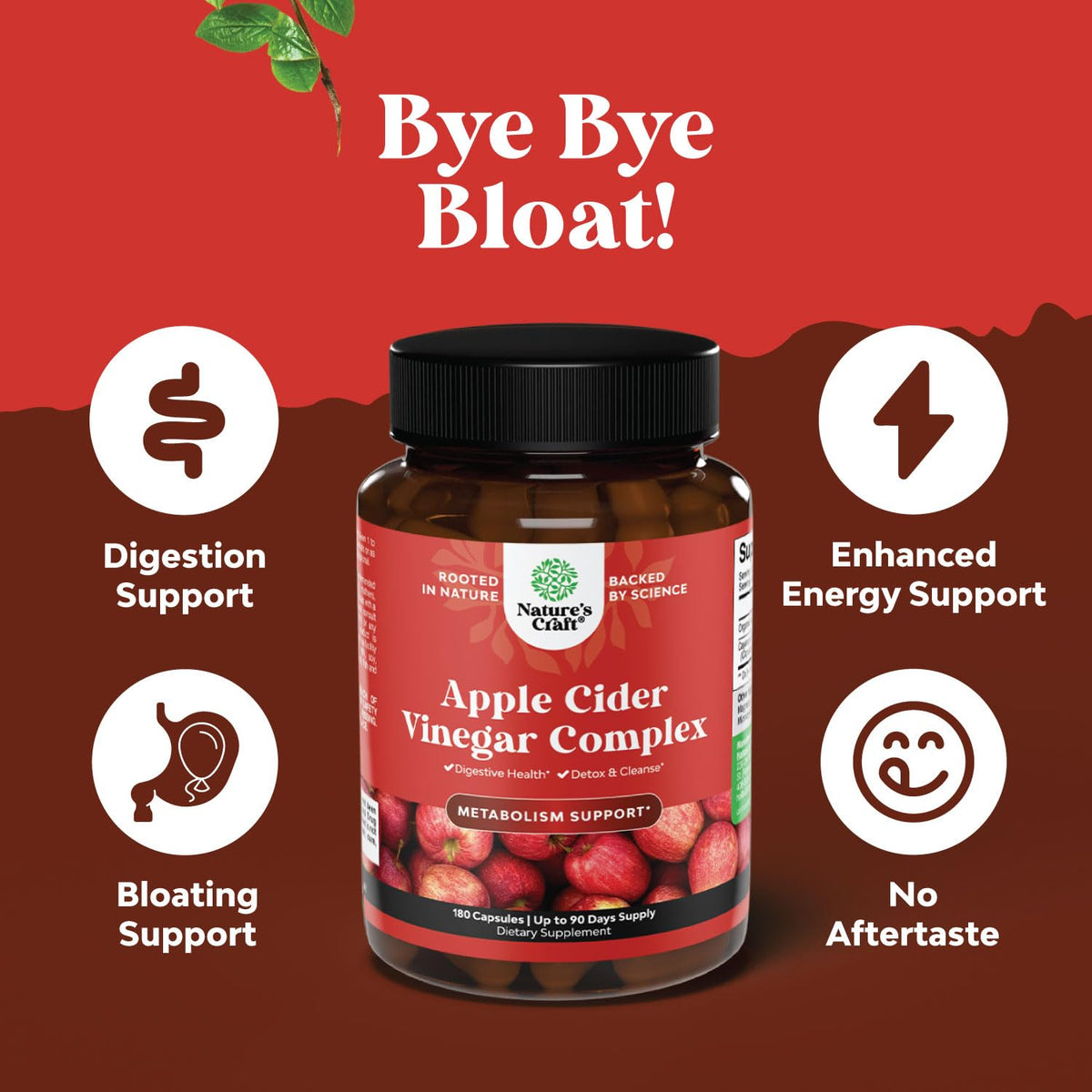 Cleansing Apple Cider Vinegar Capsules - ACV Deep Cleanse and Detox Pills for Gut