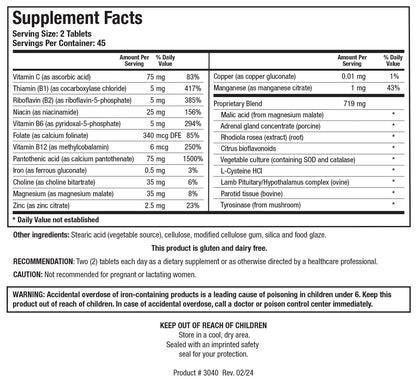 BIOTICS RESEARCH ADB5-Plus Support Healthy Adrenal Gland Function, Support Cortisol Levels, Positive Response to Stress, Healthy Energy Levels 90 Tablets
