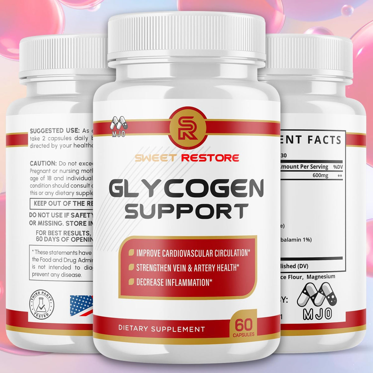(2 Pack) Sweet Restore Glycogen Support Capsules, Supplement (120 Capsules)