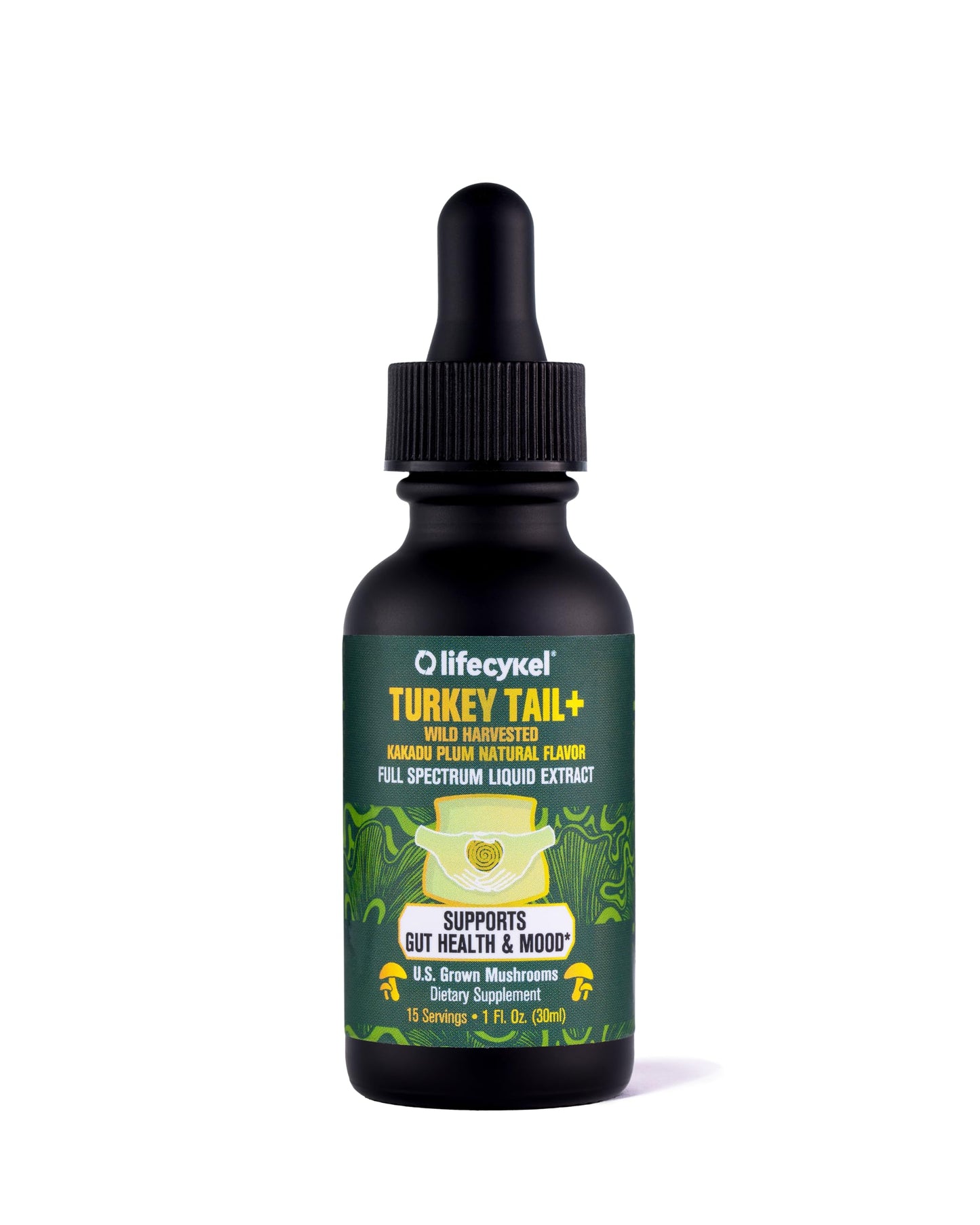 Life Cykel -Turkey Tail Mushroom Liquid Extract Kakadu Plum- 100% Organic Turkey Tail Mushrooms-Immune Support Supplement Immune Defense Antioxidants Vitamin C Made in US, 2 Fl oz(Packaging May Vary)