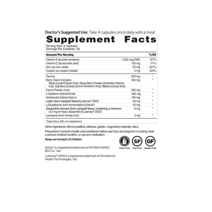 Dr. Whitaker's Vision Essentials Gold - Eye Health Supplement with 40 mg of Lutein Plus, Zeaxanthin & Taurine - Supports Macular Health and Shields Eyes Against Blue Light Exposure (120 Capsules)