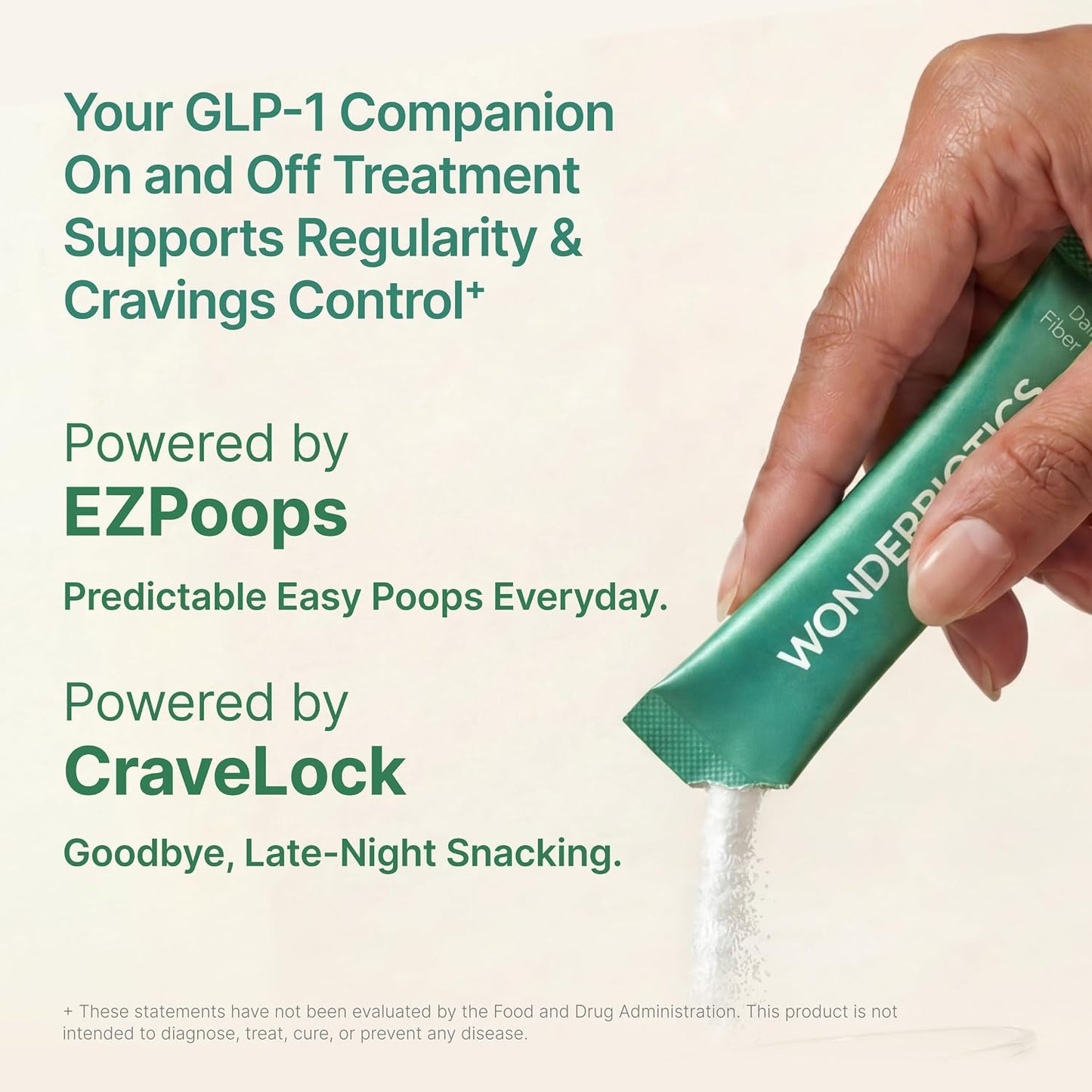 GLP-1 Support Fiber Supplement 6g Powder Packets - 30 Sachets | 5 Diverse Fibers with Prebiotics for Appetite Suppressant, Regularity, PHGG, Psyllium Husk, Daily Drink Mix for Women & Men
