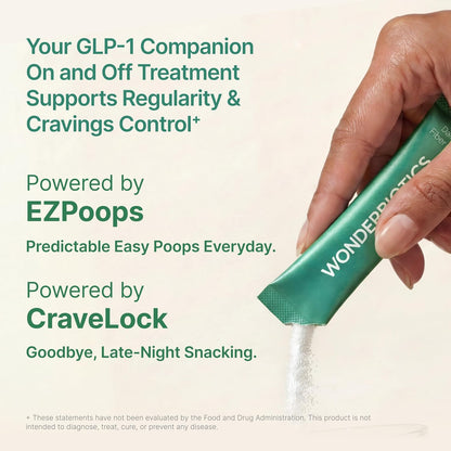 GLP-1 Support Fiber Supplement 6g Powder Packets - 30 Sachets | 5 Diverse Fibers with Prebiotics for Appetite Suppressant, Regularity, PHGG, Psyllium Husk, Daily Drink Mix for Women & Men
