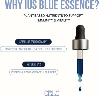 Orlo Blue Essence - Liquid Blue Spirulina with Phycocyanin Extract & Bioactive Methylcobalamin B12 Vitamin - Methylene Alternative - Natural Vegan Superfood - Clean, Bioavailable Formula – 50 ml