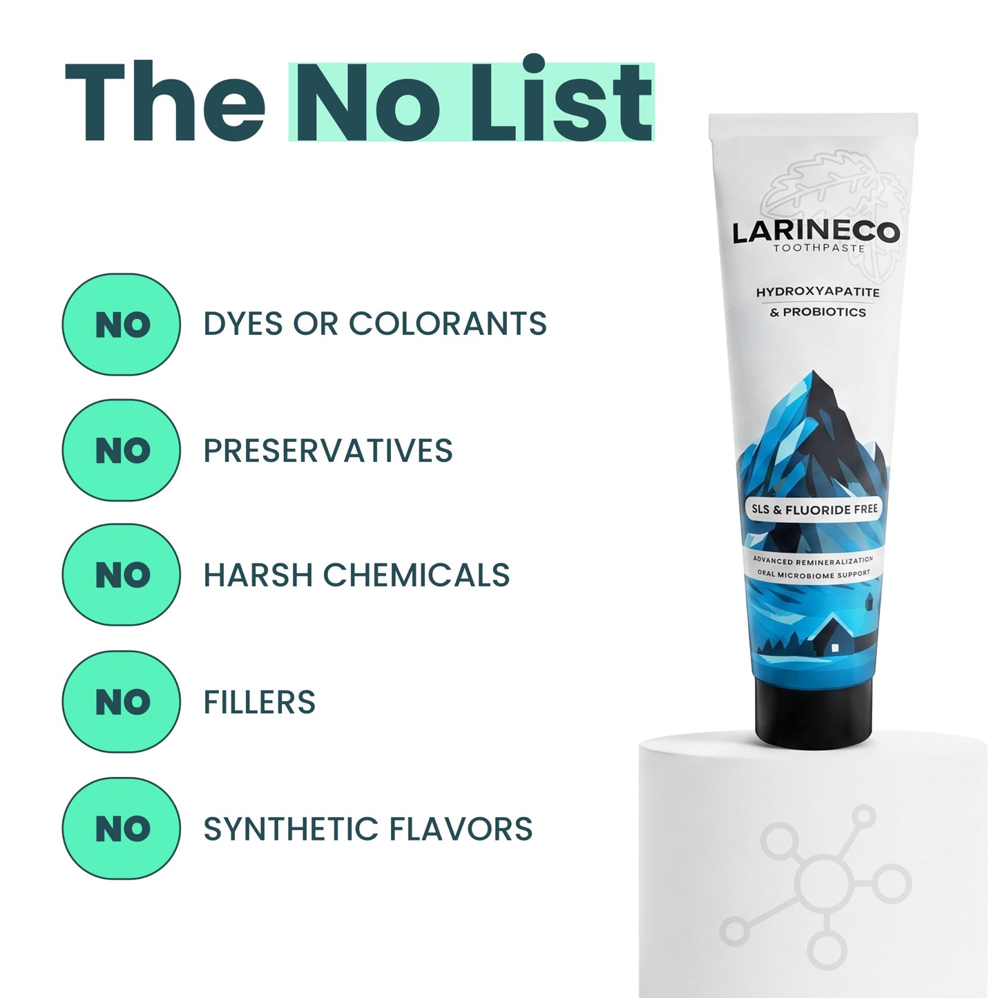 Larineco Nano Hydroxyapatite Toothpaste – Sulfate Free Remineralizing Toothpaste – Enamel Care, Gentle Whitening, Sensitive Teeth – 4oz