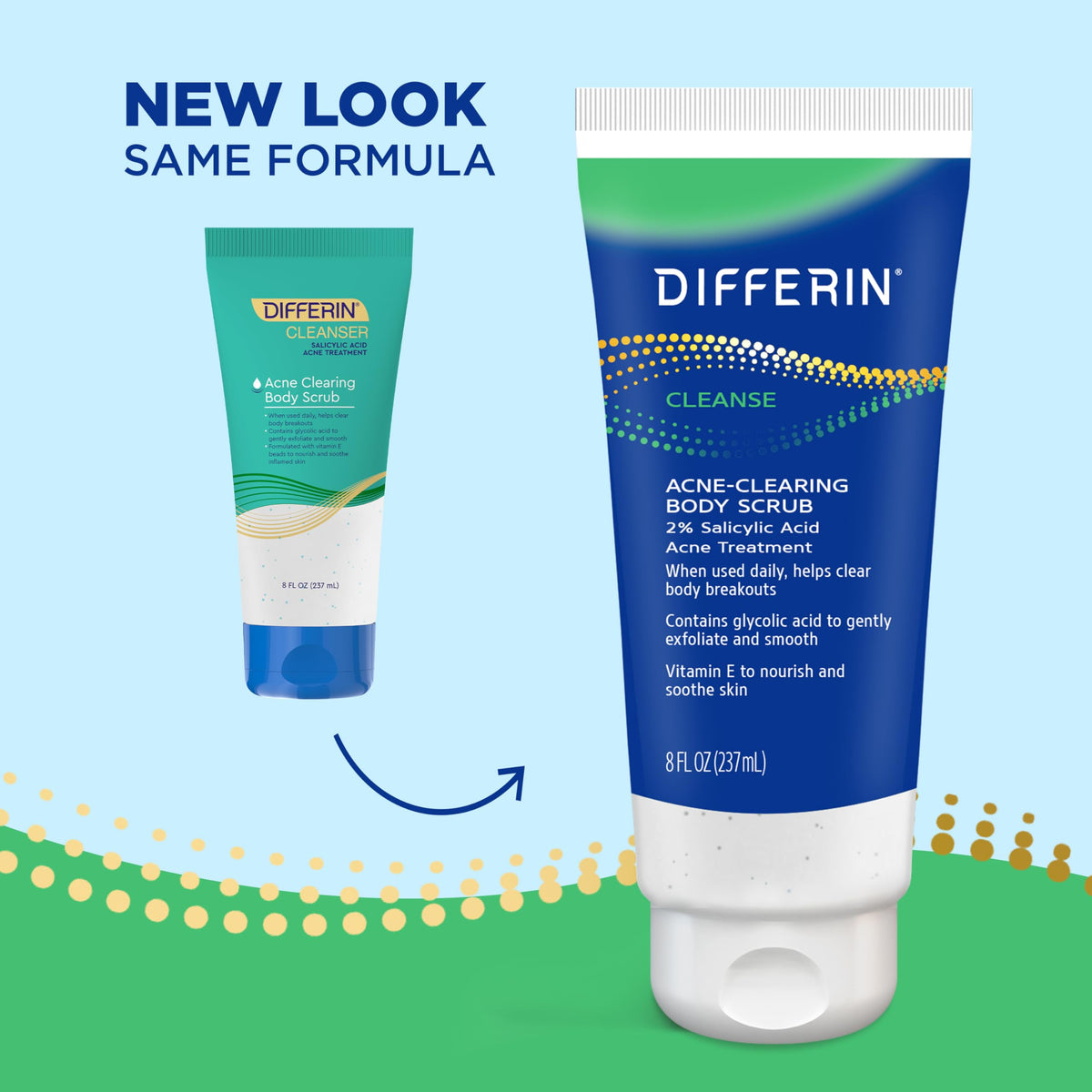 Differin Body Scrub with Salicylic Acid Acne Clearing Improves Tone and Texture Prone Skin