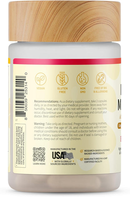 Snap Supplements Energy & Metabolism Adaptogenic Herbal Complex, 60 Count | Ginger, Turmeric, Rhodiola Rosea, Vitamin B12, Support Metabolism, Natural Energy, 30-Day Supply, Vegan, Gluten-Free, Non-GMO