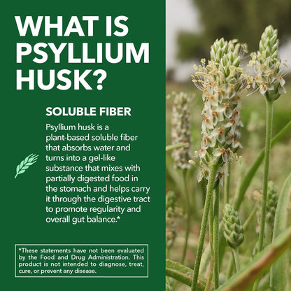 Vegan Psyllium Husk Fiber Capsules, GLP-1 Nutritional Support, 270 Pills | Psyllium Fiber Supplement Capsules for Digestive Health Regularity, Non-GMO Gluten Free & 3rd Party Tested, 90 Servings