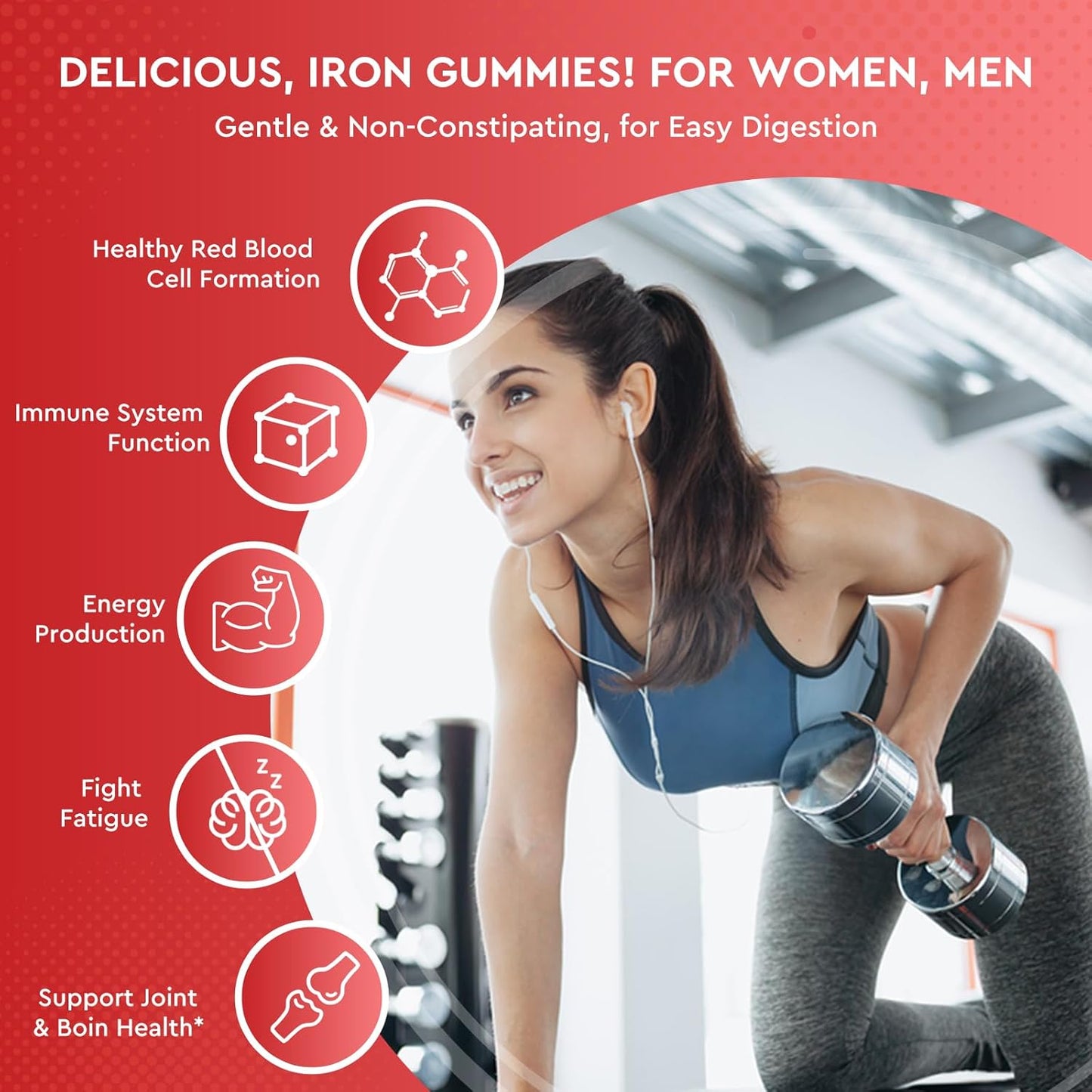 Iron Gummies Supplement for Adults & Kids | Vitamin B12 Gummies | Bundle