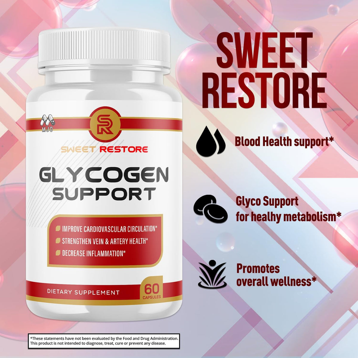 (2 Pack) Sweet Restore Glycogen Support Capsules, Supplement (120 Capsules)