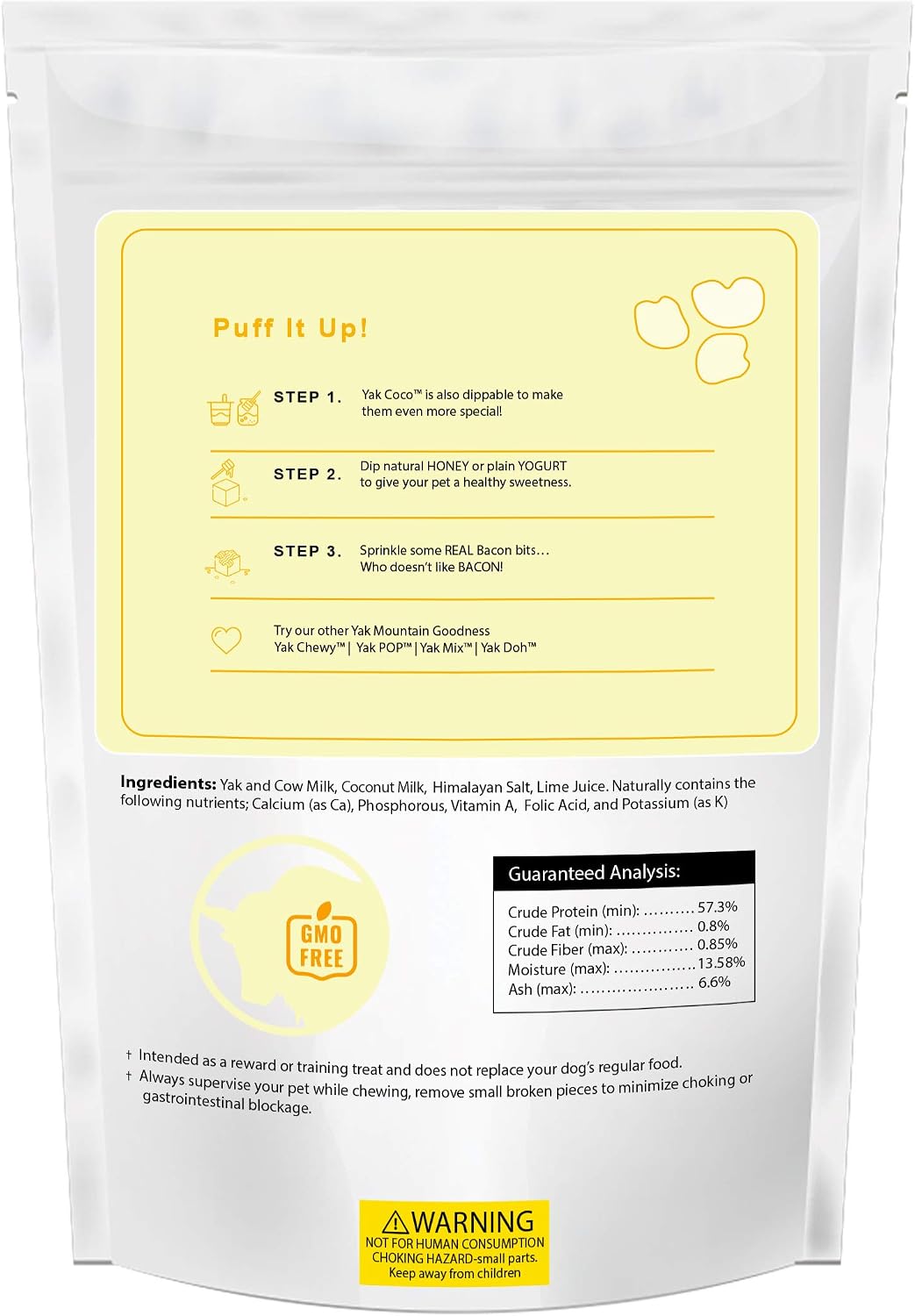 Yak Coco 4oz Functional Dog Treat - Active Coconut Supports Dog Skin and Coat