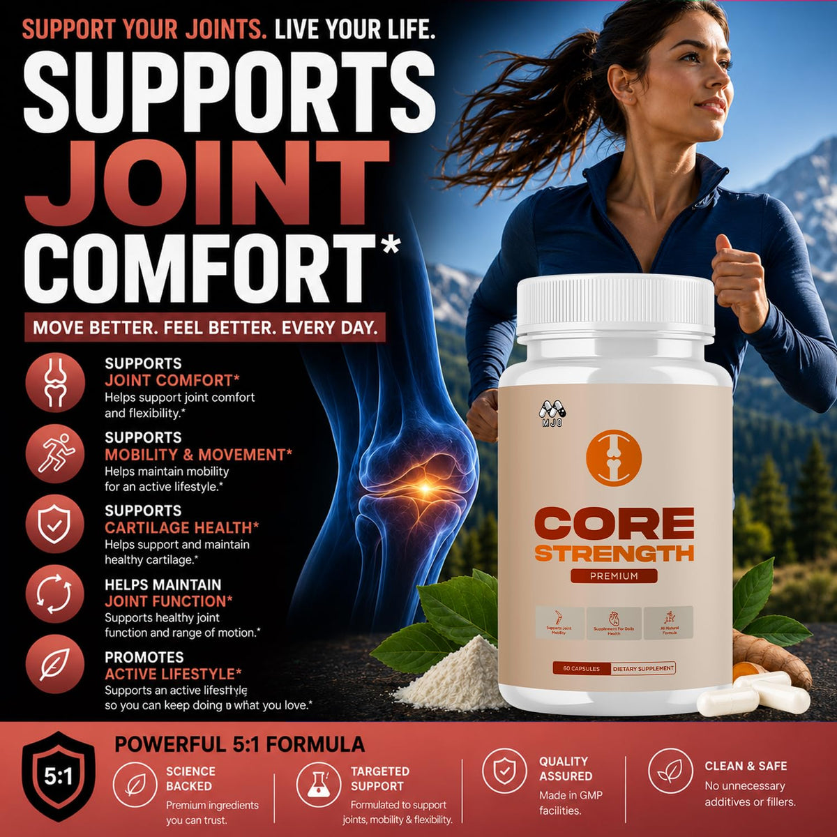 Core Strength Supplement for Joint Support Pills 2-Pack Bundle 120 Capsules