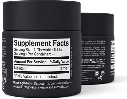 Melatonin 3mg Natural Relaxium Sleep Aid for Adults - Fast Acting Melatonin Supplements for Restful Sleep Jet Lag & Sleep Cycle Support - Non-GMO Organic 50 Tablets