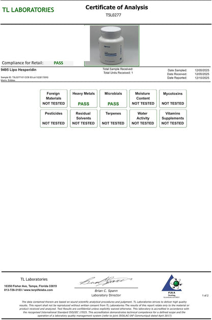 Renue By Science Hesperidin | Liposomal Hesperidin Supplements | 90 High Strength Capsules - 300mg per Serving | Non-GMO | Made in the USA & Third-Party Tested