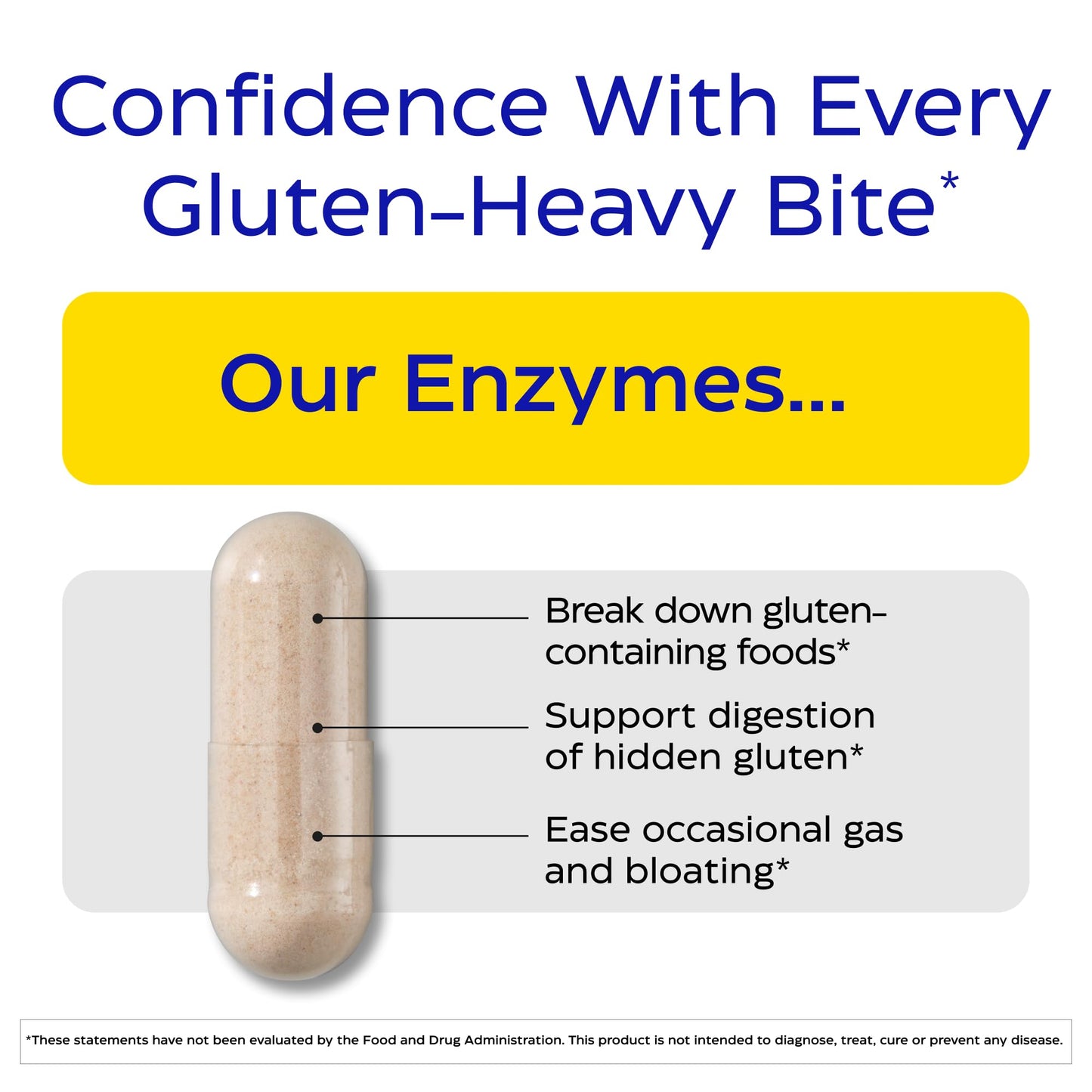 Enzymedica GlutenEase - Digestive Enzyme Supplement for Women & Men, Gluten & Casein Sensitivity Support, Enzymes for Digestion & Gut Health, Helps Gas & Bloating - 60 Caps