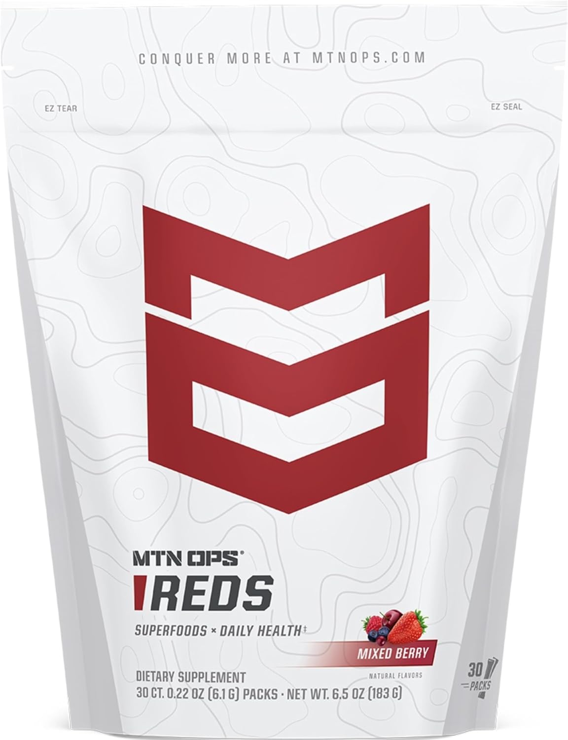 MTN OPS Daily Super Reds Powder Stick Packs, Mixed Berry
