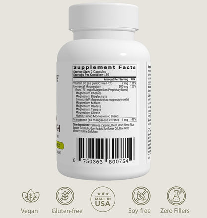 BiOptimizers Magnesium Breakthrough 4.0, (60 Capsules) & Mushroom Breakthrough Powder (Salted Caramel, 15 Servings) - Natural Sleep and Brain Superfood & Supplement Bundle