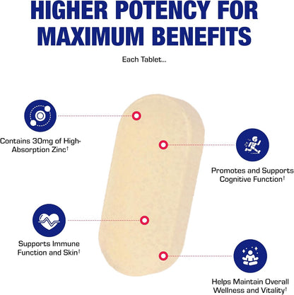 30-in-1 Adult Multivitamin with Iron - Antioxidant Rich Over 50 Multivitamin for Women and Men with Vitamins A C D E B Complex Zinc Magnesium Myo Inositol Citrus Bioflavonoids & More - 2 Month Supply