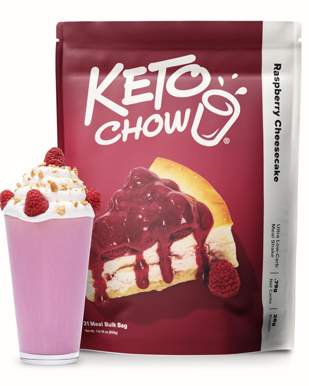Keto Chow Chocolate Meal Replacement Shake Powder, 21 Meals