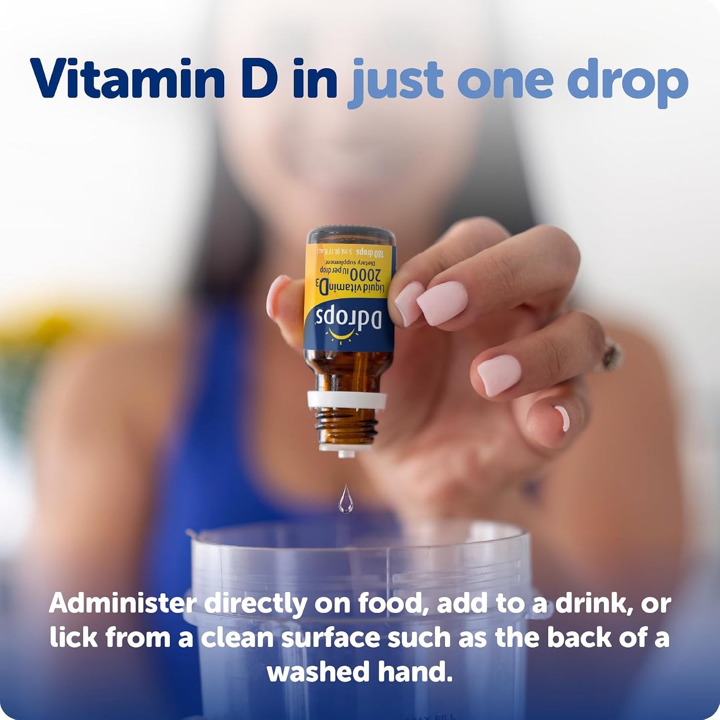 Ddrops Adults 2000IU 180 Drops - Liquid Vitamin D3 Supplement, Supporting Strong Bones & Immune System