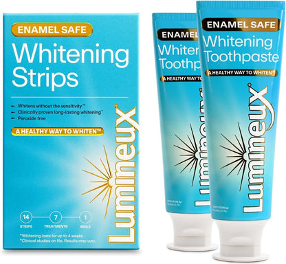 Lumineux Whitening Starter Set, 7 Strip Treatments & Toothpaste 2 Pack