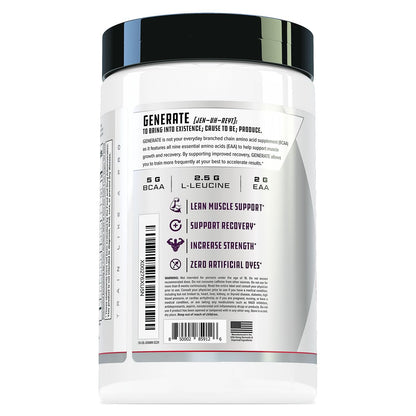Cutler Nutrition Generate Sour Rainbow Candy BCAA EAA Powder, 30 Servings | 12.95 oz | 5g BCAAs and 2g EAAs per serving for post-workout recovery, hydration, lean muscle support and protein synthesis