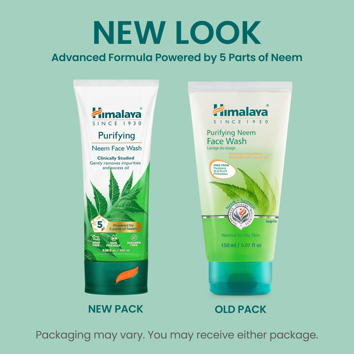 Himalaya Purifying Neem Face Wash With Neem & Turmeric, 5.07 oz, 2 Pack