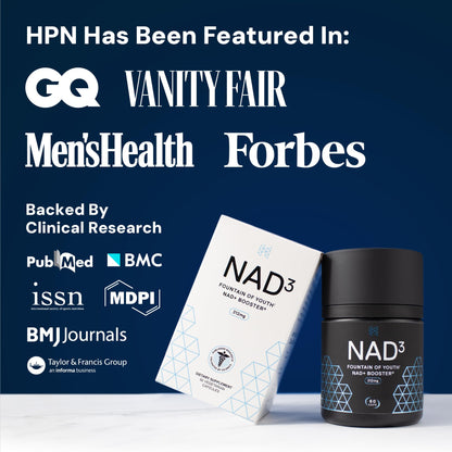 HPN NAD3 Clinical NAD+ Booster, Cellular Health & Natural Energy - NAD Supplement for Healthy Aging, Metabolic Support, NRF2 & Longevity, Nicotinamide Riboside & NMN Alternative, 60ct, 30-Day Supply