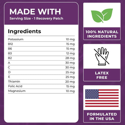 Recovery Patches 60 Pack - Wake Up Refreshed & Energized | Skin-Friendly | 100% Natural Ingredients, Patch For Party, Skin-Friendly & Waterproof, Apply Before Drinking, Enhanced Morning Formula