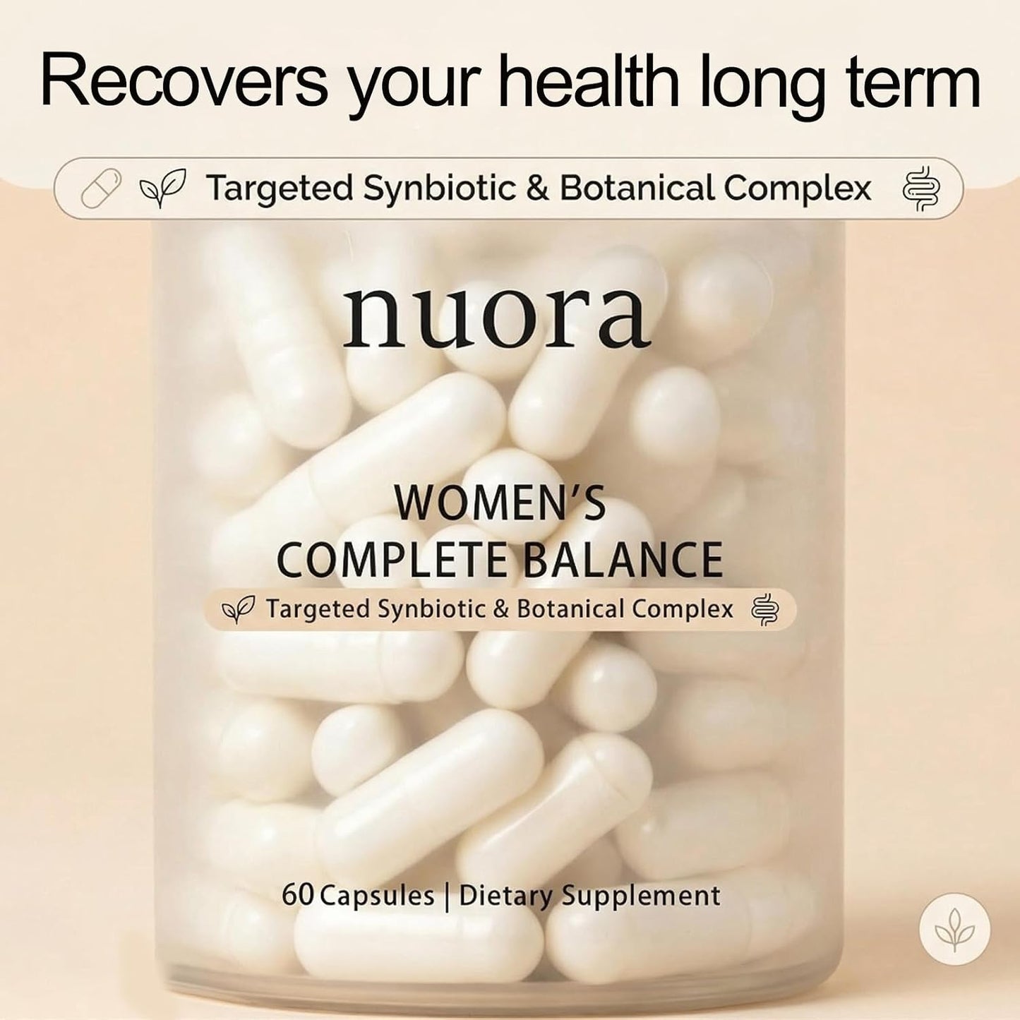 Nuora Gut Ritual Capsules for Women's Gut Health, Gut Biofilm Probiotic Ritual with Berberine, Promotes Metabolism and Gut Balance, Vegan, Non-GMO, 60 Capsules