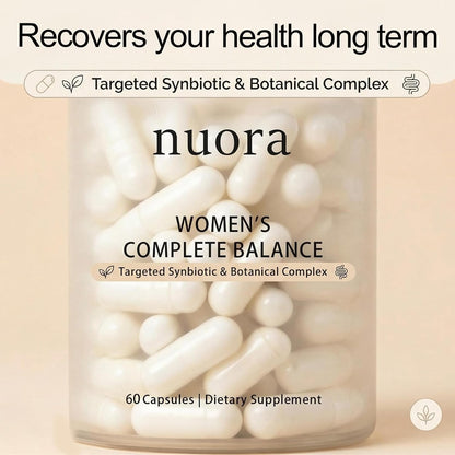 Nuora Gut Ritual Capsules for Women's Gut Health, Gut Biofilm Probiotic Ritual with Berberine, Promotes Metabolism and Gut Balance, Vegan, Non-GMO, 60 Capsules