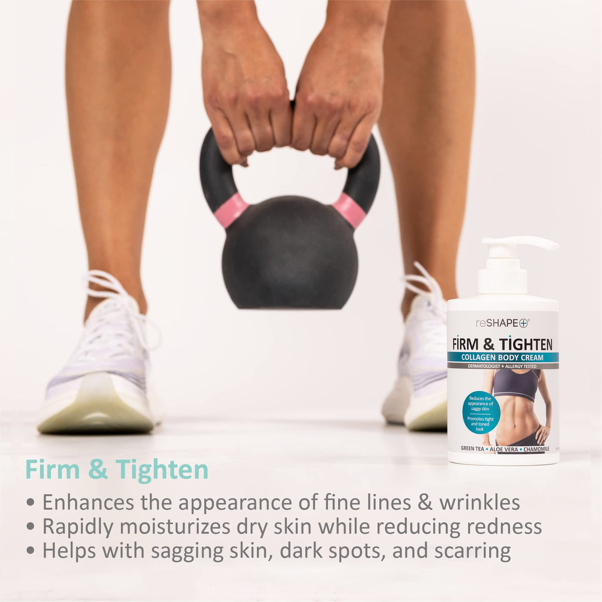 Reshape+ Collagen Body & Face Cream Moisturizing Skin Care Lotion, Skin Tightening Cellulite
