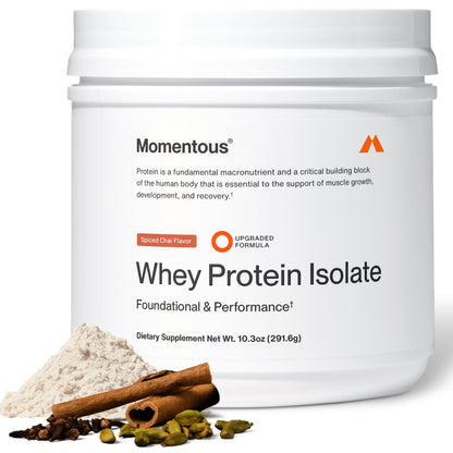 Momentous Essential Grass-Fed Whey Protein Powder - 20 g Whey Isolate Protein - NSF Certified for Sport - Gluten-Free - 25 Servings for Essential Everyday Use - Vanilla - Package May Vary