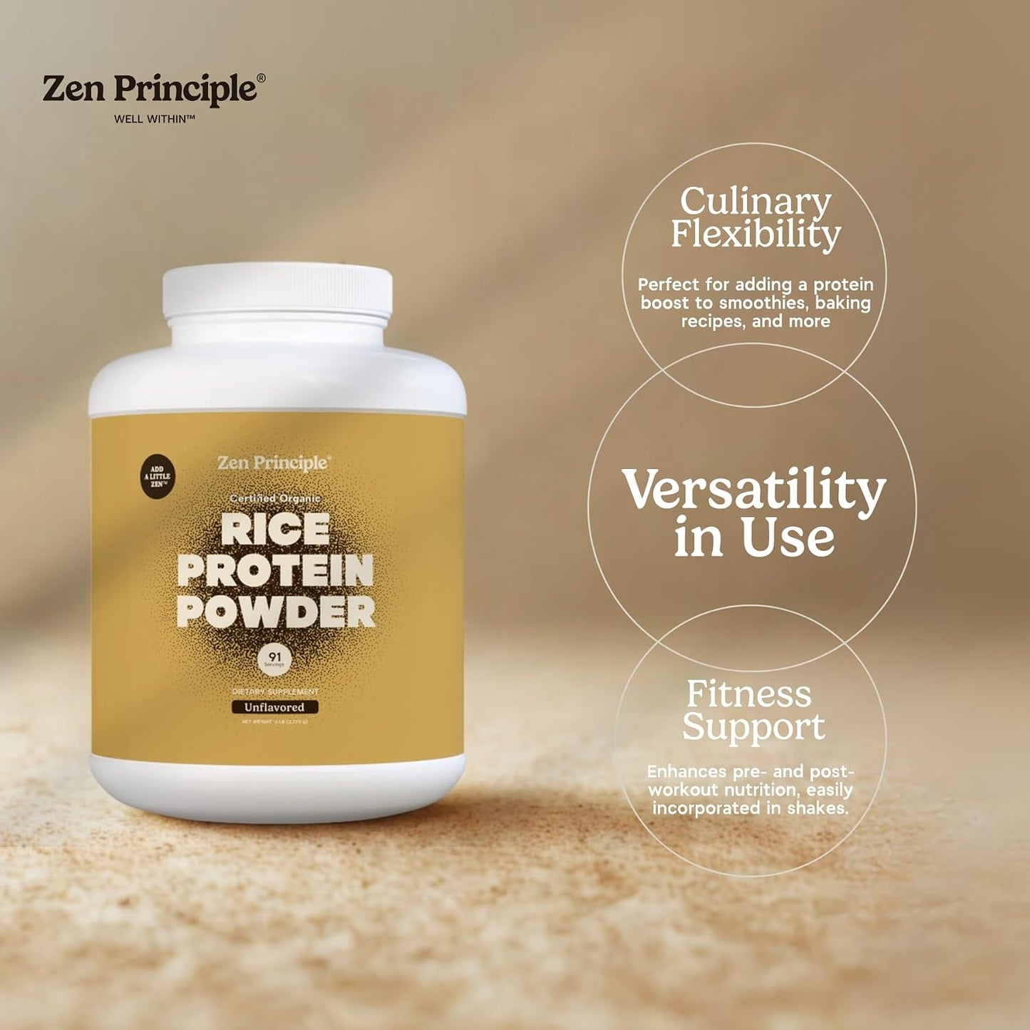Organic Brown Rice Protein 6 LB. USDA Certified Organic. Unflavored. Non-GMO. Vegan.