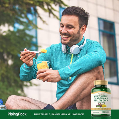 Piping Rock Milk Thistle, Dandelion & Yellow Dock | 180 Capsules | Concentrated Extract Complex | Non-GMO, Gluten Free Supplement