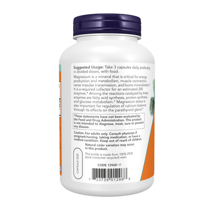 NOW Supplements, Magnesium Citrate, Enzyme Function*, Nervous System Support*, 120 Veg Capsules