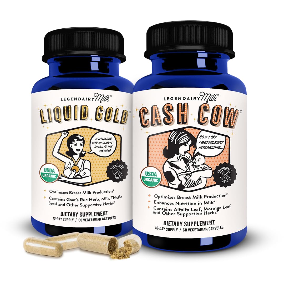 Legendairy Milk Liquid + Cash Cow, Lactation Supplement for Milk Supply Increase 