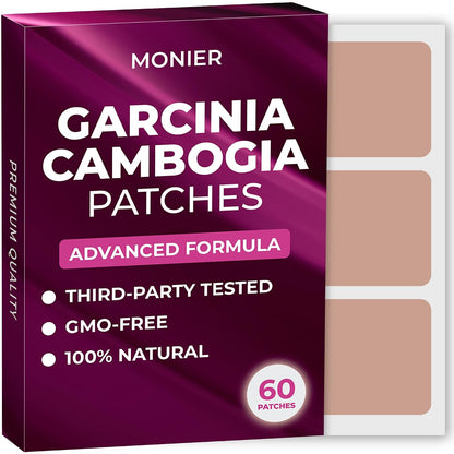 Garcinia Cambogia Patches (Pack of 60) - 100% Natural Patch for Women | For Women and Men, With B12 & Potassium, Energy, Focus & Body Support, Enhanced Formula