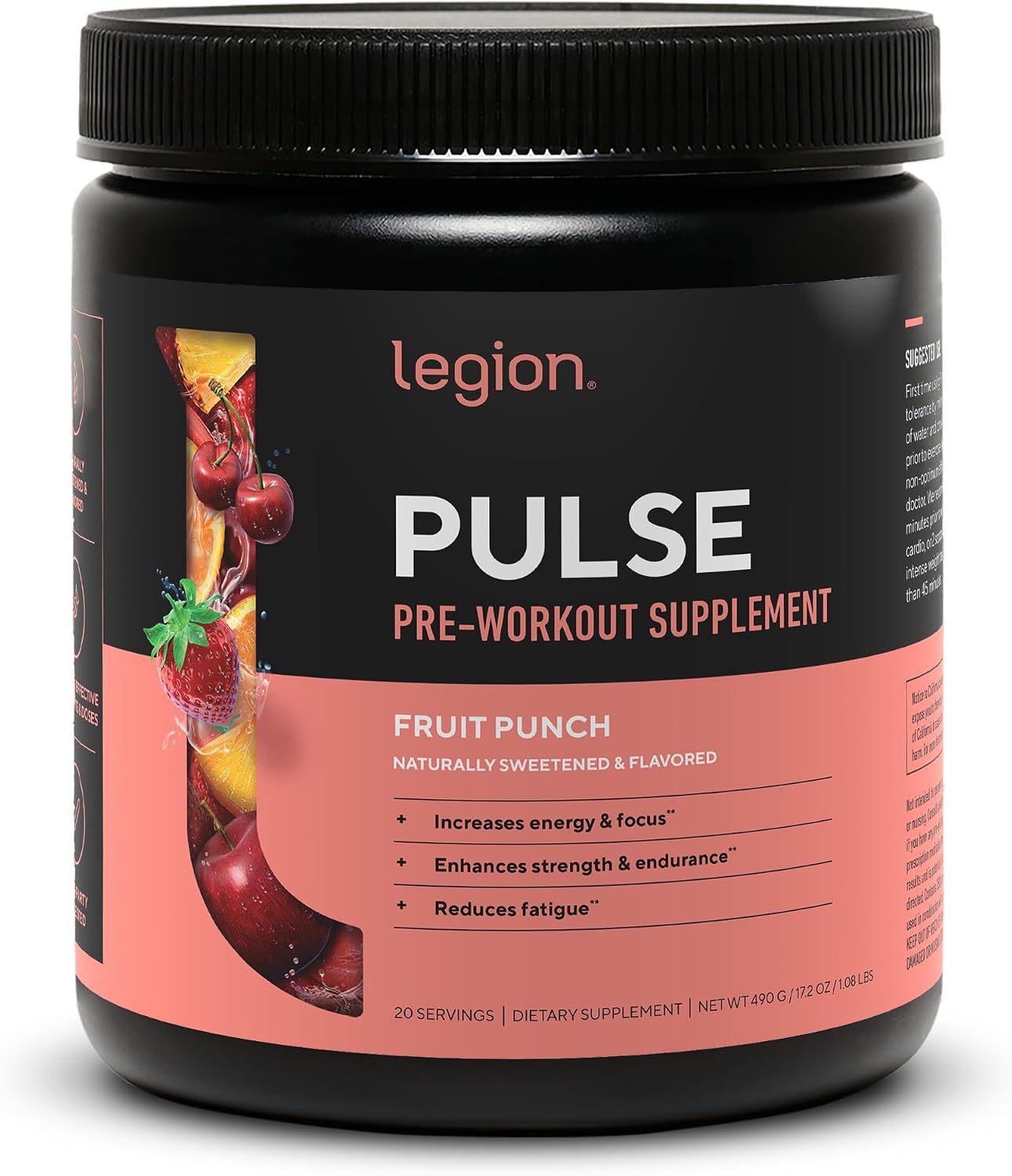 LEGION Muscle & Energy Stack – Whey Protein Powder (Vanilla, 30 Servings) + Pulse Pre Workout (Fruit Punch) – Clean Protein & Natural Energy for Strength, Muscle Growth & Recovery