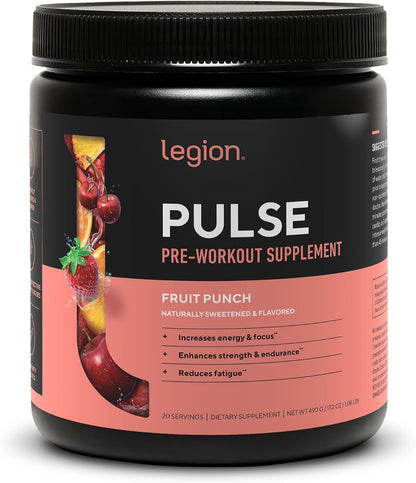 LEGION Muscle & Energy Stack – Whey Protein Powder (Vanilla, 30 Servings) + Pulse Pre Workout (Fruit Punch) – Clean Protein & Natural Energy for Strength, Muscle Growth & Recovery