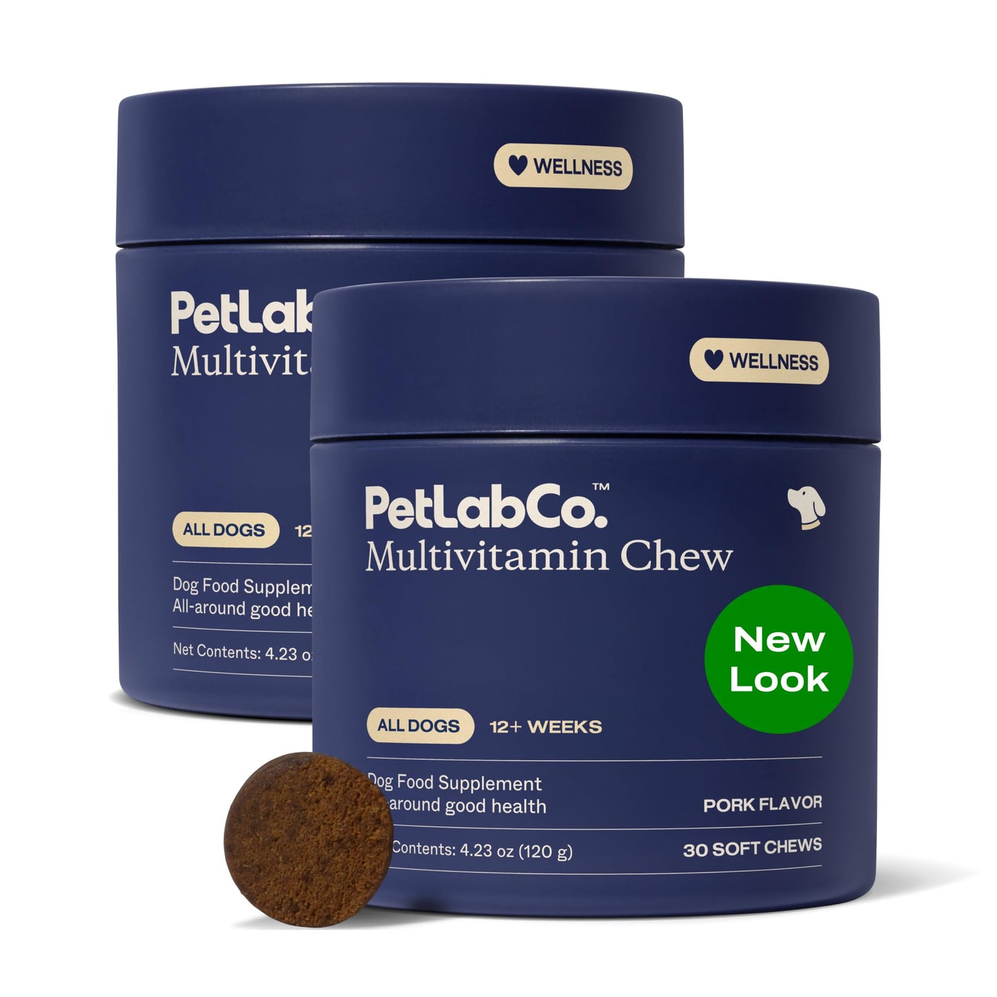 PetLab Co. 22-in-1 Multivitamin Chews for Dogs, Pork Flavor | 22 vitamins and minerals in one daily soft chew to support immune health, energy, skin, coat and overall wellbeing