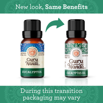 GuruNanda Eucalyptus Essential Oil (3x1 Fl Oz) - 100% Pure & Undiluted Aromatherapy Oil