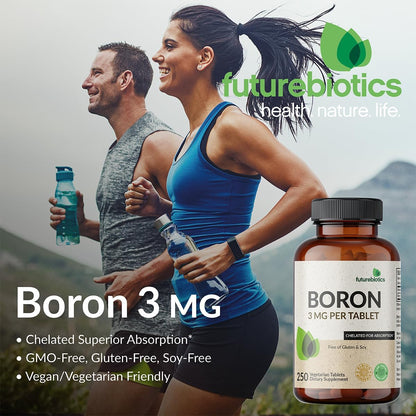 Futurebiotics Boron 3mg, Vegetarian, Non-GMO, Chelated for Absorption, 250 Tablets