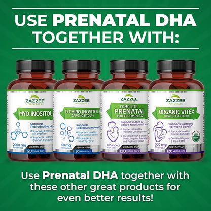Zazzee Myo-Inositol Capsules and Extra Strength Prenatal DHA