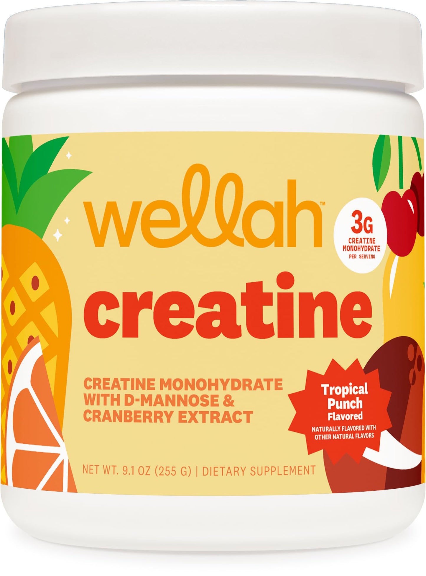 Wellah Creatine for Women - Creatine Monohydrate with Dandelion & Cranberry Extract (50 Servings, Strawberry Lemonade) | Creatine Monohydrate with Dandelion & Cranberry Extract