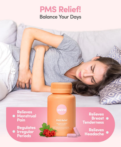 Ovira PMS Supplement for Women | Vitex Berry Extract for Period Cramps, Mood Support and Breast Tenderness