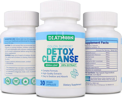 Gut Cleanse Capsules, Gut and Colon Support, Detox & Cleanse, for 15 Days, Non-GMOs, Non-Gluten, Vegan, Colon Cleanse Supplement, 30 Count