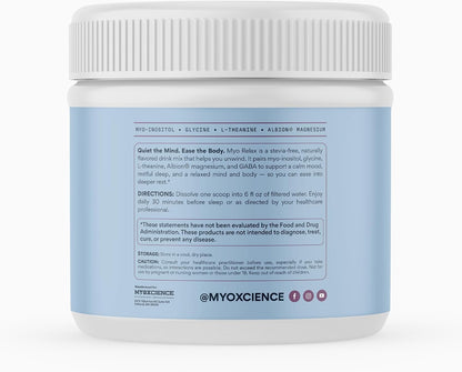 MYOXCIENCE Myo Relax & Calm | Myo-Inositol, L-Theanine, Taurine, Magnesium & GABA | Supports Sleep, Neurotransmitter & Hormone Support (Berry Flavor) (60 Servings)