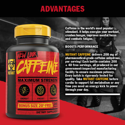 Mutant Caffeine - Pure, Restore Mental Alertness or Wakefulness When Fatigued