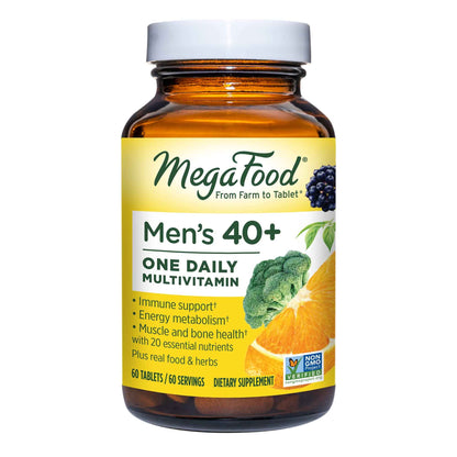 MegaFood Men's 40+ One Daily Multivitamin for Men With Vitamin B, Vitamin D3, Selenium